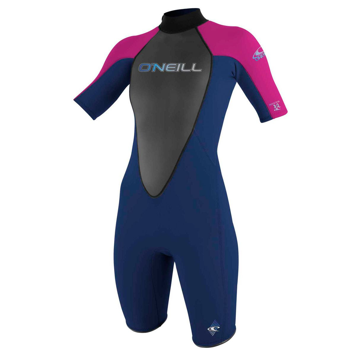 O'Neill Womens Reactor 2mm Shorty Wetsuit - Navy/ Punk Pink/ Navy