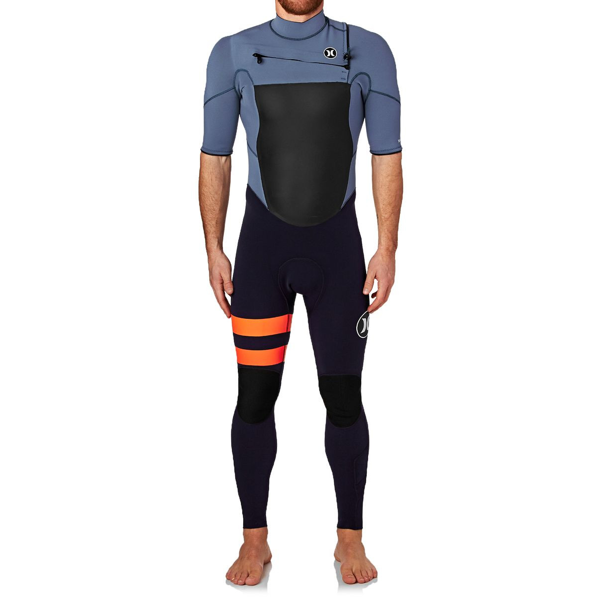 Hurley Fusion 2mm 2017 Chest Zip Short Sleeve Wetsuit - Obsidian