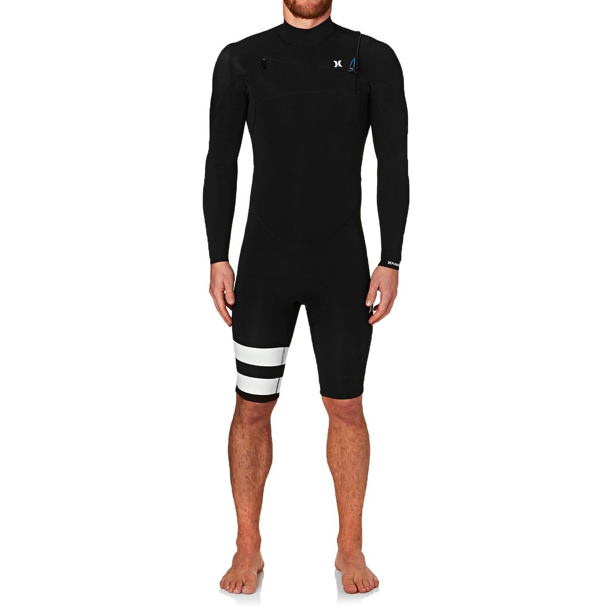 Hurley Fusion 2mm 2017 Chest Zip Long Sleeve Shorty Wetsuit - Black