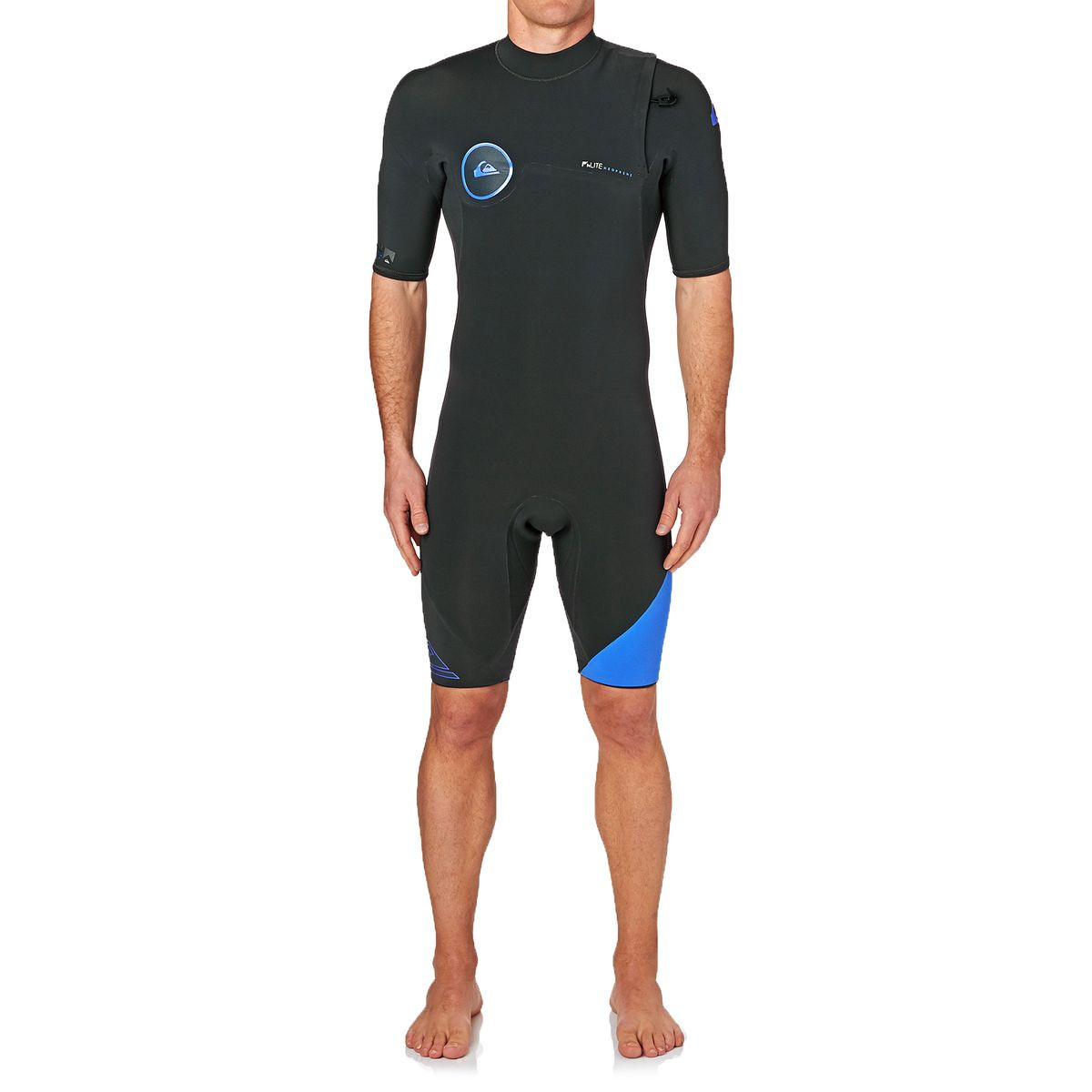 Quiksilver Syncro 2mm 2017 Zipperless Short Sleeve Shorty Wetsuit - Graphite/ Cyan