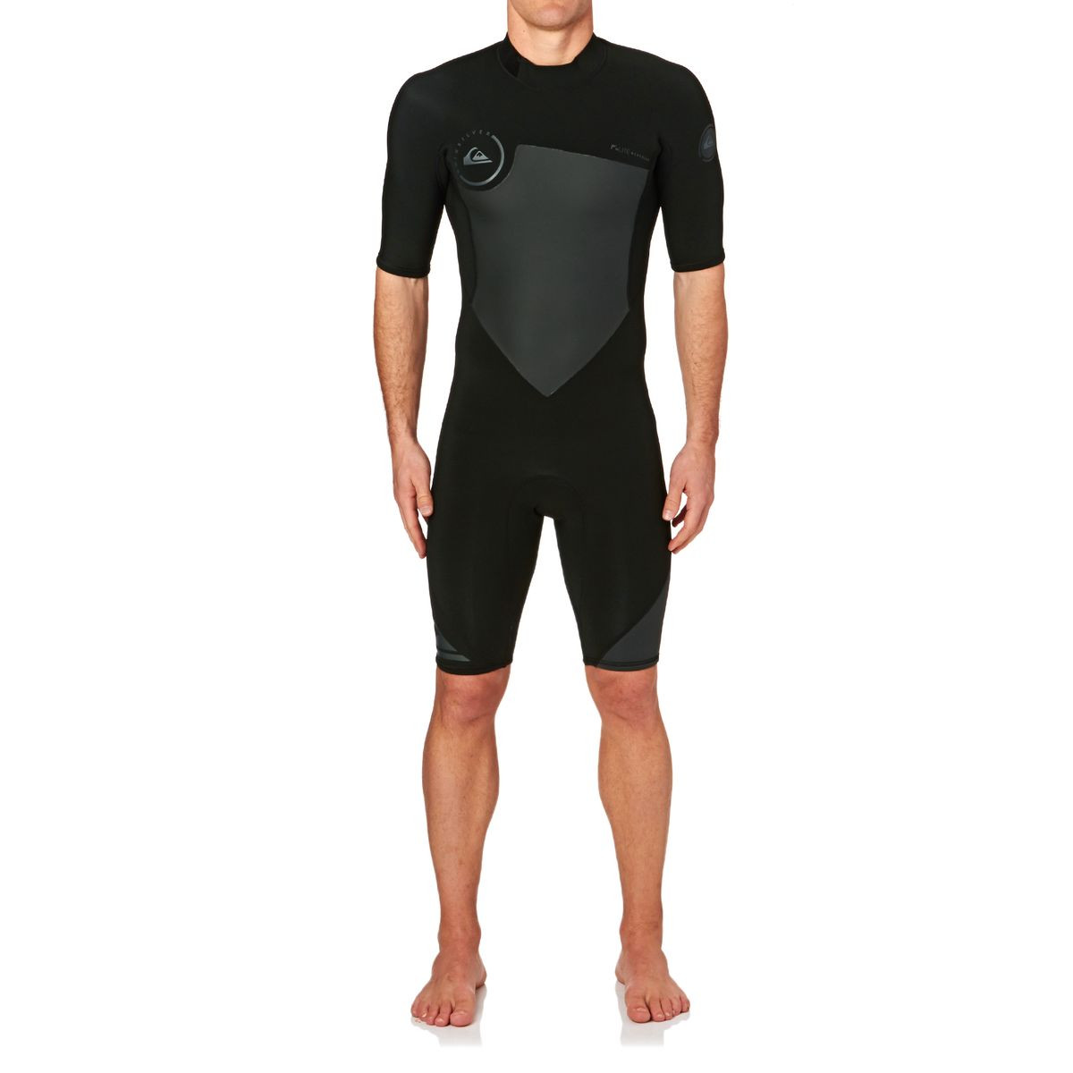 Quiksilver Syncro 2mm 2017 Back Zip Short Sleeve Shorty Wetsuit - Black