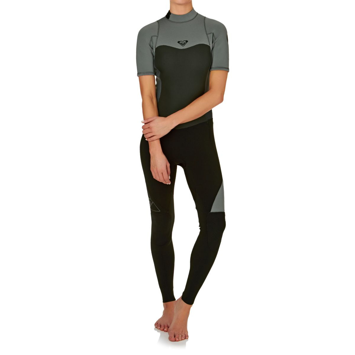 Roxy Womens Syncro 2mm Back Zip Short Sleeve Wetsuit - True Black