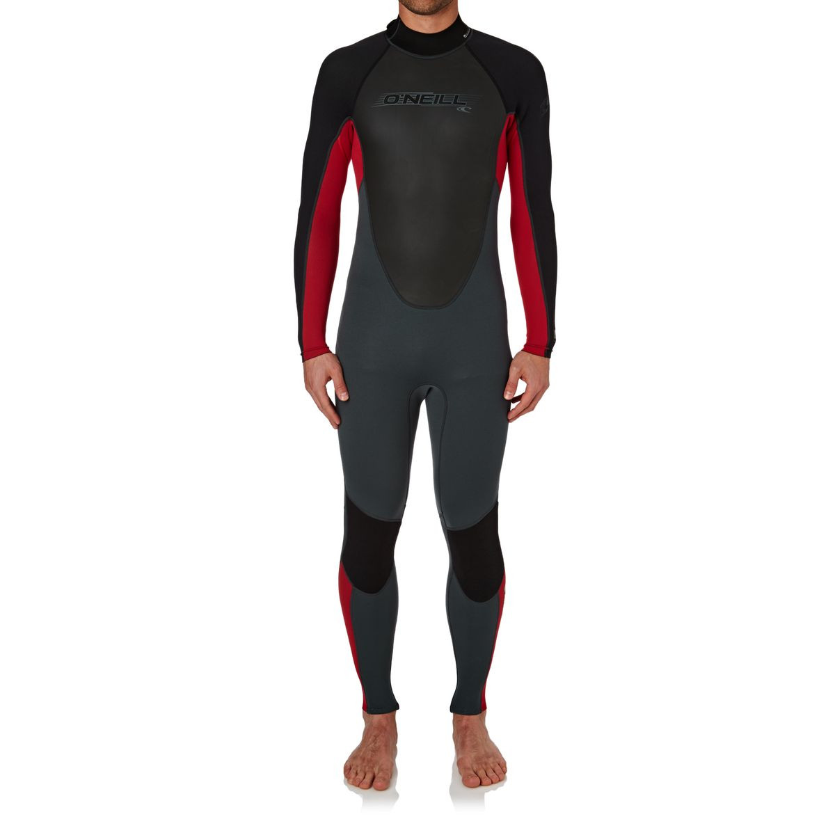 O'Neill Reactor 3/2mm 2017 Back Zip Wetsuit - Graphite/ Red/ Black